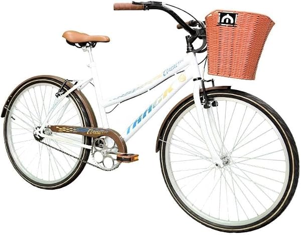 Bicicleta Aro 26 Retrô Confort Classic Plus Branco sem Marcha Track Bikes