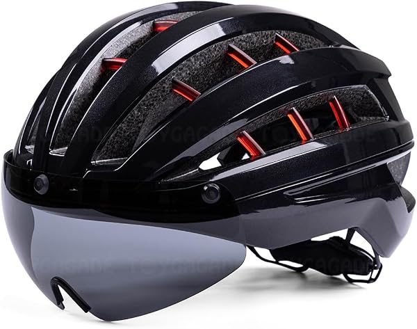 FINYQBET Capacete Bicicleta Adulto Leve PC+EPS Viseira Magnética Ajustável 58-62cm